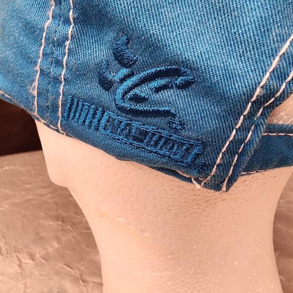 M&Ms Racing Team Womens Hat Cap Blue Y2K Bling NASCAR #38 David Gilliland - Picture 5 of 7